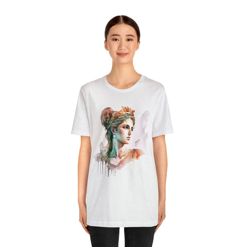 Greecian Goddess in Watercolor - Short Sleeve Tee